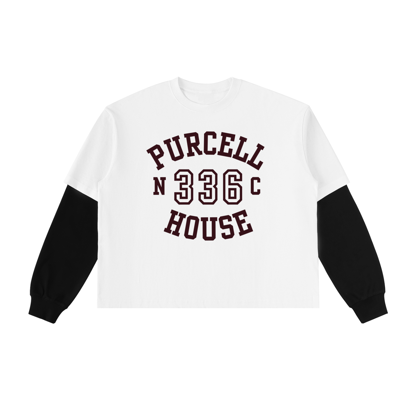 Purcell House 336 Layered Contrast Sleeve Cotton T-Shirt